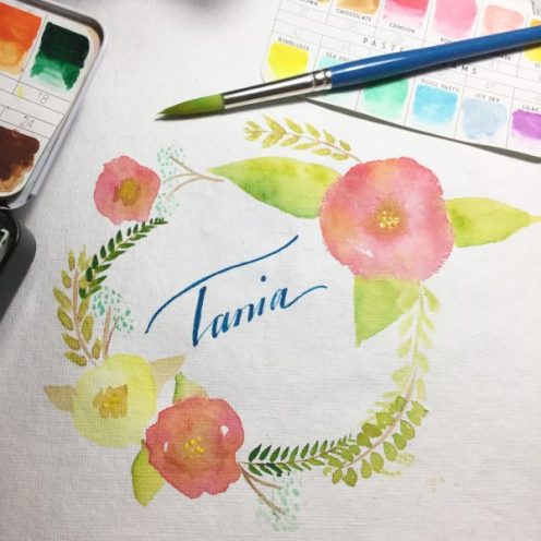My name Watercolour Challenge by Tania Scrapbook House
