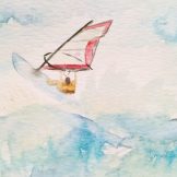 Beach Kitesurfer Watercolour Challenge by Tania Scrapbook House