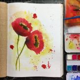 Poppies Watercolour Challenge by Tania Scrapbook House