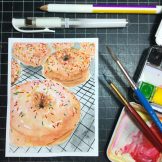 Donut Watercolour Challenge by Tania Scrapbook House