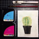 Cactus Watercolour Challenge by Tania Scrapbook House