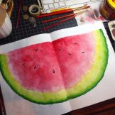Watermelon Watercolour Challenge by Tania Scrapbook House